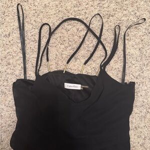 Calvin Klein Black Camisole with Gold Accents
